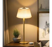 ZHENMING Bedside Lamps Touch Control,Table Lamp Battery Operated, Small Cordless Lamps 3 Way Dimmable & Color, Rechargeable Lamp for Bedroom Living Room Fabric Shade (No Need Blub)