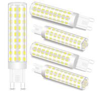 ZHENMING Dimmable G9 LED Bulbs 10W Equivalent to 100W Halogen, Cool White 6000K Bi-Pin Base LED Light Bulbs, Energy Saving No Flicker, AC220-240V, 900LM, 5 Packs