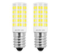 ZHENMING E14 LED Bulb AC/DC 12V 4W Dimmable Small Screw Light Bulb, Cool White 6000K E14 LED Candle Bulb Equivalent to 40W Halogen Lamp for Salt Lamp Cooker Hood RV Camper Marine (Pack of 2)
