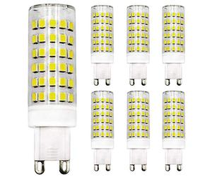 ZHENMING G9 Dimmable LED Bulb 9W Equivalent 60W- 80W Halogen Bulb Cool White 6500K, 220V-240V, 6-Pack