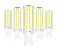 ZHENMING G9 Dimmable LED Light Bulbs Cool White 60W Halogen Bulb Replacement 806LM G9 6W LED Bulb for Hallway Light Chandelier Lighting, 5-Pack