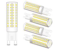 ZHENMING G9 LED Bulbs 8W, Equivalent to 70W 80W Halogen Replacements, Bi-Pin Base Bulb Cool White 6000K, No Flicker, Non-Dimmable, Energy Saving G9 LED Light Bulbs, 800LM, 5 Packs