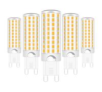 ZHENMING G9 Led Bulbs Dimmable Warm White 6W 60W Halogen Bulb Replacement 806LM 220V-240V for Dimmable Lights Crystal Chandelier Living Room Bedroom Lights, 5-Pack