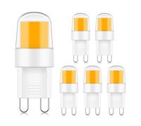 ZHENMING G9 LED Light Bulb 3W Equivalent to 20W 28W 33W Clear Capsule Halogen Bulb,Short G9 Bi-Pin Base LED Bulb for Cooker Hood, Warm White 3000K 220V-240V 260LM,Non-Dimmable,5 Packs