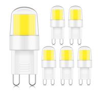 ZHENMING Short G9 LED Light Bulb 3W Equivalent to 20W 28W 33W Clear Capsule Halogen Bulb,G9 Bi-Pin Base LED Bulb for Cooker Hood, Cool White 6000K 220V-240V 260LM,Non-Dimmable,5 Packs