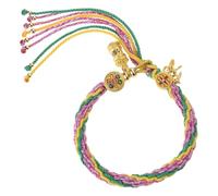 ZHENNB Traditional Tibetan Styles Handwoven with Green Tara and Wealth God Designs for Everyday Casual Daily Wear Colorful Beaded