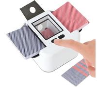 ZHENNBY Card Shuffler Machine, Automatic Card Shuffler for UNO Card Machine Rechargeable 1-2 Deck Shuffling Playing Card Mixer for Poker, Tarot, Belote, Texas Hold'em - White