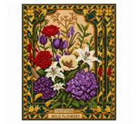 Zhenqing Vintage Wildflowers Cross Stitch Kit, 11CT 28x38cm Full Coverage
