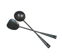 ZhenSanHuan Chinese Traditional Hand Hammered Iron Ladle & spatula/turner (Spatula & Ladle Set)