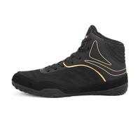 ZHENSI Men's Boxing Shoes, Wrestling Boots Lightweight Non-Slip Fighting Fitness Indoor Cross-Training Boots,Black,13 UK