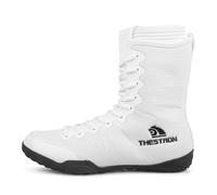 ZHENSI Men's Boxing Shoes, Wrestling Fighting Boots Non-Slip Indoor Cross-Training Boots Lightweight Sports Boots,White,7 UK