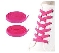 ZHENTOR Elastic No Tie Shoe Laces for Sneakers, Stretch Tieless Shoelaces for Kids and Adults, Flat Athletic Shoes Strings, Rose Red, 47"(120cm)