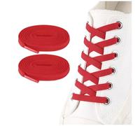 ZHENTOR Elastic No Tie Shoe Laces for Sneakers, Stretch Tieless Shoelaces for Kids and Adults, Flat Athletic Shoes Strings, Red, 47"(120cm)