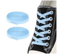 ZHENTOR Elastic No Tie Shoe Laces for Sneakers, Stretch Tieless Shoelaces for Kids and Adults, Flat Athletic Shoes Strings, Light Blue, 47"(120cm)