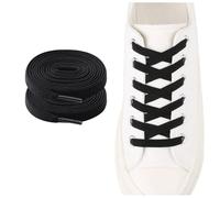 ZHENTOR Elastic No Tie Shoe Laces for Sneakers, Stretch Tieless Shoelaces for Kids and Adults, Flat Athletic Shoes Strings, Black, 47"(120cm)