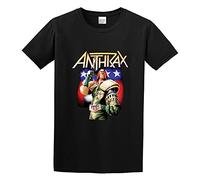 ZHENWA Anthrax Dredd I Am The Law Metal Band Mens 100% Cotton Tshirt Size L Black