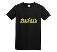 ZHENWA Bee Gees Logo Men's 100% Cotton Casual T-Shirt Size XXL Black