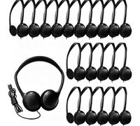 ZHENWAY USB-C Headphones Bulk, 20-Pack Suitable for Classroom, School, Children, and Teenagers, USB Type-C Headphones Compatible with Pad and Smartphones (005 Black)