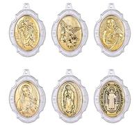 ZHENYIN 6pcs Christian Catholicism Big Pendant Virgin Mary Holy angels Saint Jude Saint Benedict Jesus Saint Charms Religion Pary For Necklace
