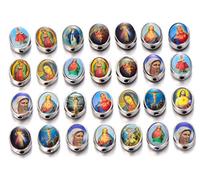 ZHENYIN 70pcs Jesus Cross Saint Mary with Miraculous Medal Rosary Oval Beads DIY Necklace Bracelets Jewelry Making, alloy, No Gemstone