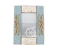 Zhenzan Frames 4x6 Inches Nautical Wood Picture Frame with Jute Rope Decoration (Blue D)