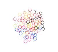 ZHENZHIZHE Colorful Metal Ring Stitch Markers for Needles up to 11 mm - 100 pcs