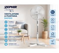 Zhephir Standing Fan With 5 Blades, 40 cm Diameter, 3 Speeds, 45 W