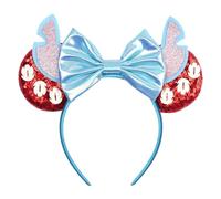 zhezesmila Shiny Mouse Ears Sequin Bow Ears Headband for Women Hair Band Headwear for Princess Costume Theme Birthday Party