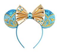 zhezesmila Sparkling Mouse Ears Sequin Bow Ears Headband for Women Dazzling Princess Hair Band Headwear for Princess Costume Theme Birthday Party