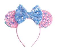zhezesmila Sparkling Mouse Ears Sequin Bow Ears Headband for Women Hair Band Dazzling Accessories Headwear for Princess Costume Theme Birthday Party