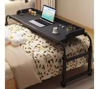 ZHFASDS Bed Tables Overbed Tables，Over Bed Desk Height Adjustable 65-95cm Medical Table With Wheels Height And Width Adjustable Laptop Desk With Wheels Food Tray(Color:Black)