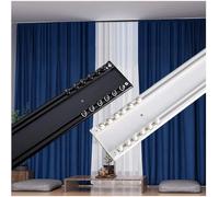 ZHFASDS Curtain Double Tracks Ceiling Mount Nano Silence Rail Ultra Thin Aluminium Curtain Rails For Living Room Bedroom Room Divider(Size:3m,Color:White)