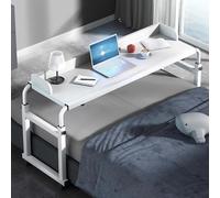 ZHFASDS Laptop Stand Computer Standing Desk，Mobile Hospital Table with Wheels Food Tray Desk Rolling Medical Table Mobile Multi-Functional Table Standing Workstation Over bed Tables(Color:White)