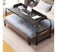 ZHFASDS Over Bed Tables,Medical Table With Wheels Over Bed Desk Height Adjustable 65-95cm Height And Width Adjustable Rolling Laptop Desk With Wheels Food Tray Desk(Color:Black)