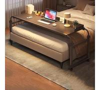 ZHFASDS Overbed Table With Wheels，Bedside Table Adjustable Height And Length Standing Workstation Food Tray Laptop Bed Table Standing Over Bed Table King Size(Color:Black)