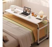 ZHFASDS Tray Sofa Side Bed Laptop Cart,Food Tray Desk Rolling Medical Table Over Bed Desk Height Adjustable 65-95cm Rolling Bed Bar Table For Eating Reading Working(Color:White)