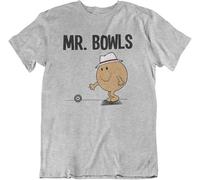 ZHFCNUKC Mr Bowls Mens Sporting Gift Round Neck T Shirt Grey