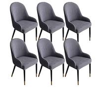 ZHFEL Jacquard Chair Cover,Curved Back Accent Dining Room Chair Slipcover Stretch Bar Stool Cover Removable Washable Wing Back Chair Protector for Kitchen Banquet Party-6 Pcs-light grey