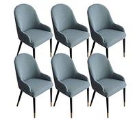 ZHFEL Jacquard Chair Cover,Curved Back Accent Dining Room Chair Slipcover Stretch Bar Stool Cover Removable Washable Wing Back Chair Protector for Kitchen Banquet Party-6 Pcs-light green