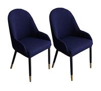 ZHFEL Jacquard Chair Cover,Curved Back Accent Dining Room Chair Slipcover Stretch Bar Stool Cover Removable Washable Wing Back Chair Protector for Kitchen Banquet Party-2 Pcs-Navy blue