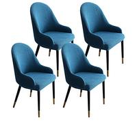 ZHFEL Jacquard Chair Cover,Curved Back Accent Dining Room Chair Slipcover Stretch Bar Stool Cover Removable Washable Wing Back Chair Protector for Kitchen Banquet Party-4 Pcs-sky blue