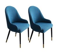 ZHFEL Jacquard Chair Cover,Curved Back Accent Dining Room Chair Slipcover Stretch Bar Stool Cover Removable Washable Wing Back Chair Protector for Kitchen Banquet Party-2 Pcs-sky blue