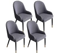 ZHFEL Jacquard Chair Cover,Curved Back Accent Dining Room Chair Slipcover Stretch Bar Stool Cover Removable Washable Wing Back Chair Protector for Kitchen Banquet Party-4 Pcs-light grey