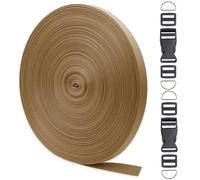 ZHFMILY 5/8 Inch Brown Nylon Webbing Strap with Buckles 10 Yards
