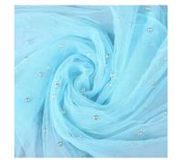 ZHFSWLKW 1PC 100x75cm Nail Photo Shooting Props Gauze with Pearl Photography Background Tulle Item Fotografia Backdrops Decor Materials(Blu)