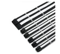 ZHFSWLKW 4mm Sleeved 1x24Pin, 2x4+4(8Pin) CPU, 3xPCIE 6+2P GPU Premium Computer Basic PSU Extension Cable Kit Power Cord(30cm,Carbon white)