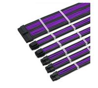 ZHFSWLKW 4mm Sleeved 1x24Pin, 2x4+4(8Pin) CPU, 3xPCIE 6+2P GPU Premium Computer Basic PSU Extension Cable Kit Power Cord(20cm,Carbon purple)