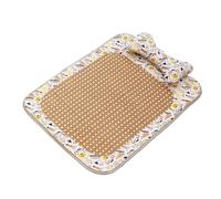 ZHFSWLKW Cat Litter Cooler Summer Cooling Mat Bite Resistant Waterproof Rattan Dog Sofa Square Pet Sleeping Bed(Bear,40x55cm)