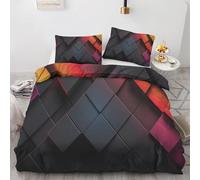 zhgfcjmy 3d Patchwork Duvet Cover with Zipper Closure 230x220 cm Abstract Fashion Quilt Cover Microfibre Soft Breathable King Bedding Set 3PCS Includes 2 Pillowcases 50x75 cm
