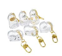 ZHGFXIN Acrylic Cats Hair Keepsakes Box Clear Pet Furs Collect Memorial Display Case Keychain Pendant For Home Backpacks Decors Pet Furs Storage Keychain Pendant